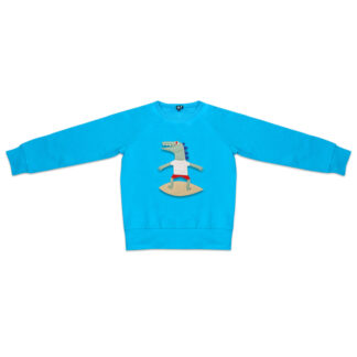 Kids Blue Surfing Crocodile Sweatshirt